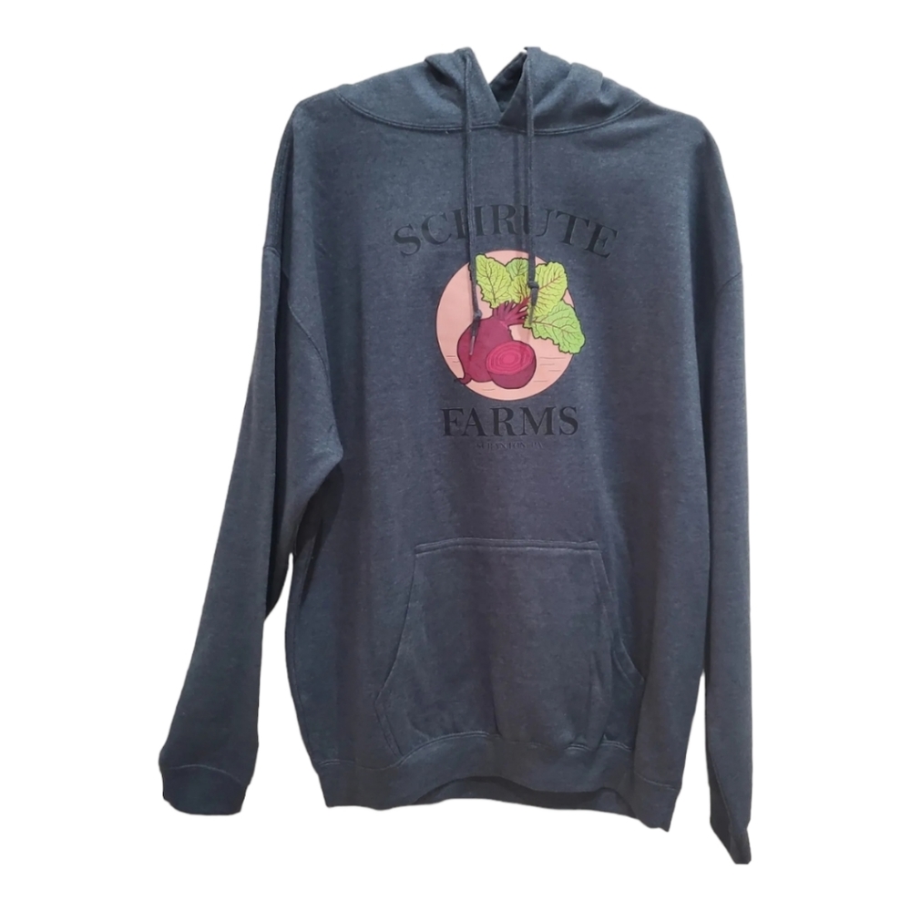 The Office Schrute Farms Beets Hoodie Sweatshirt L large grey Bespoke Soft